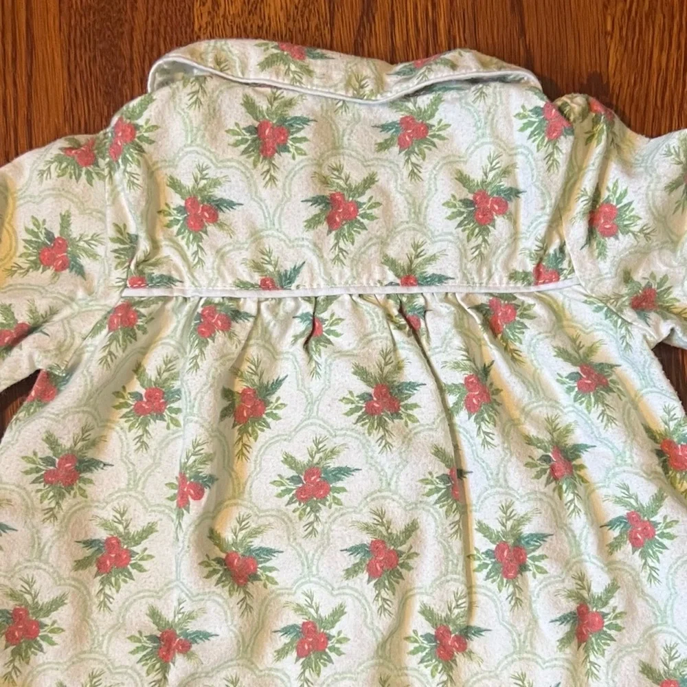 Posh Peanut Gladys Flannelette Ruffled Pajama Set 🎄🌺 Size 12-18M